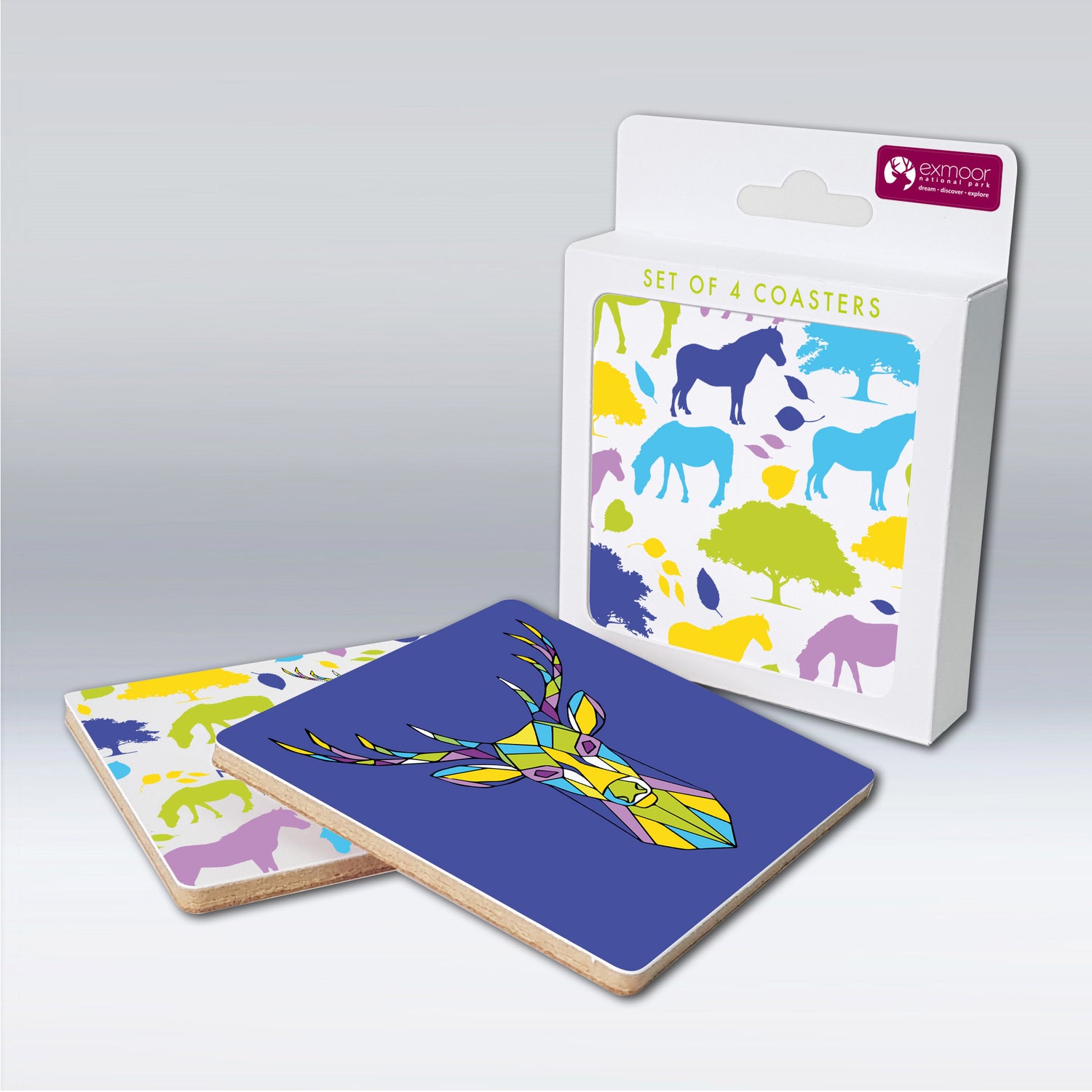 Exmoor Coasters - Set of 4 coasters in a box