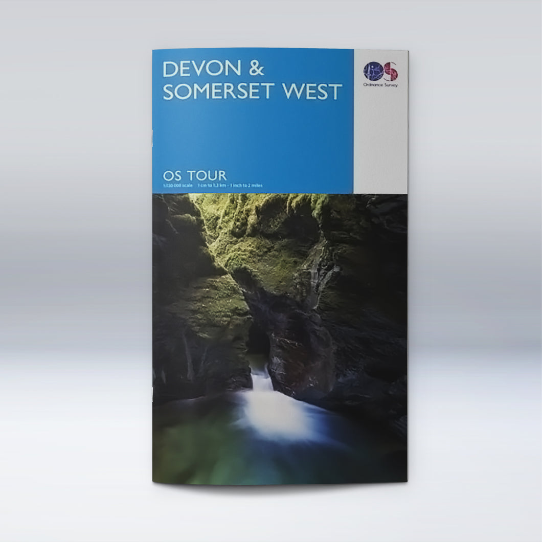 Map of Devon & Somerset West OS Tour Map 1:130,000