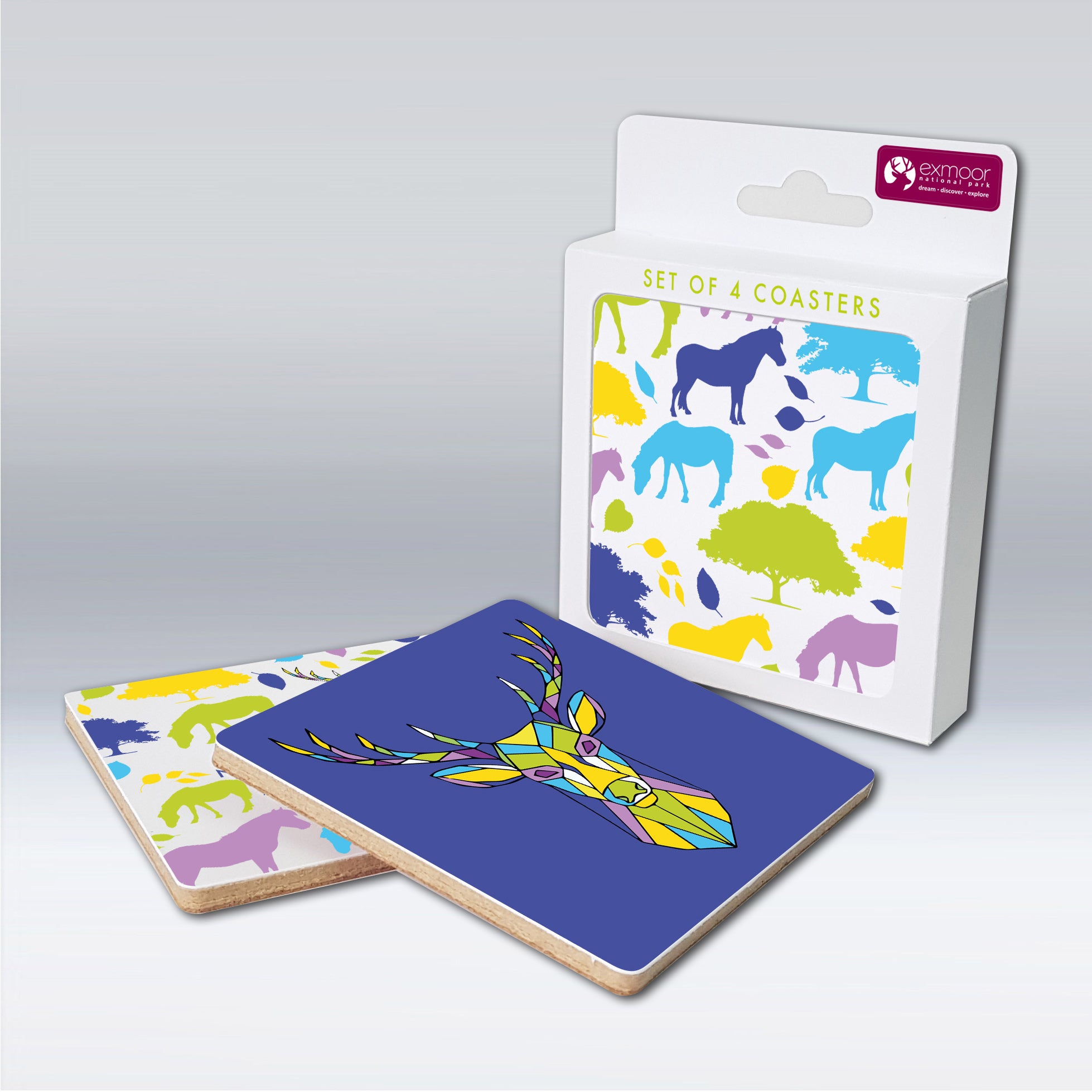 Exmoor Coasters - Set of 4 coasters in a box – Exmoor National