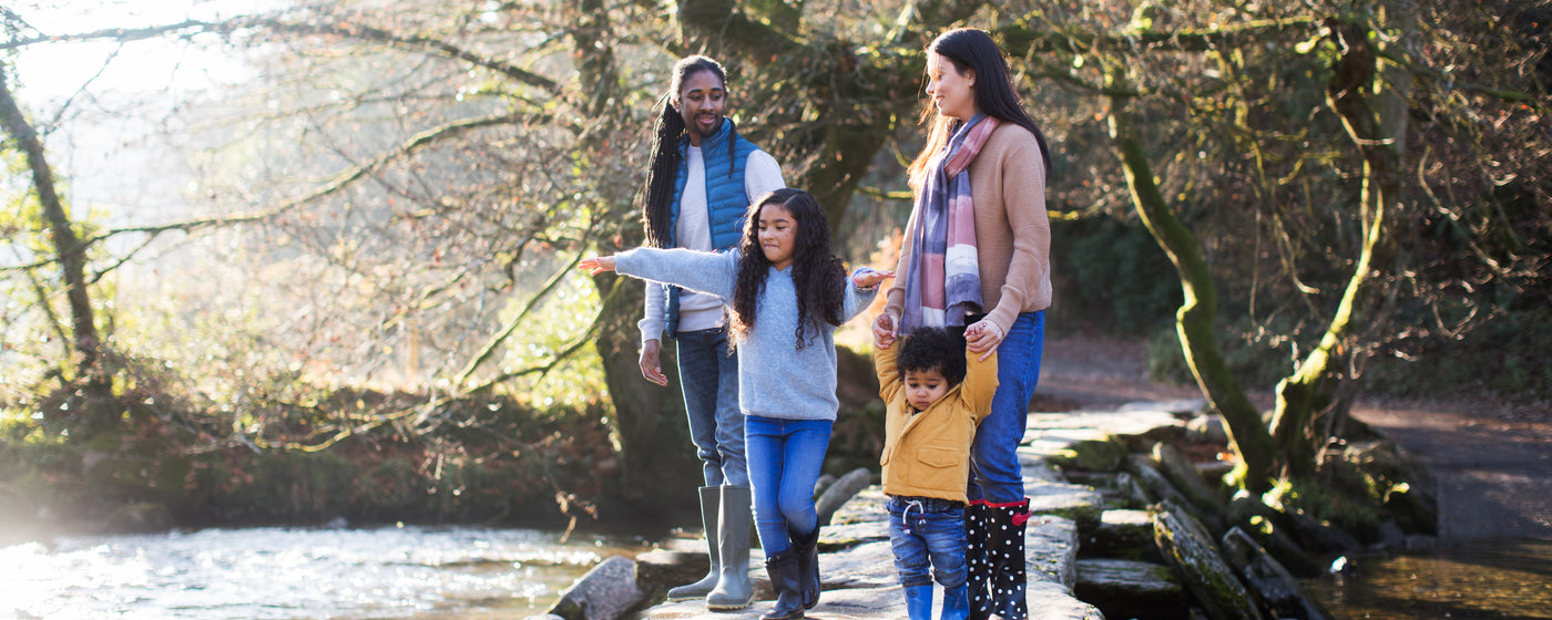 Young Family enjoying Tarr Steps