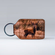 Load image into Gallery viewer, Leather keyrings featuring a classic Exmoor Stag
