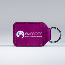 Load image into Gallery viewer, Leather keyring back featuring Exmoor logo
