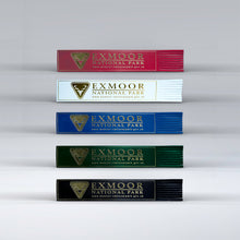 Load image into Gallery viewer, 5 Leather Bookmarks with Gold embossed Exmoor logo
