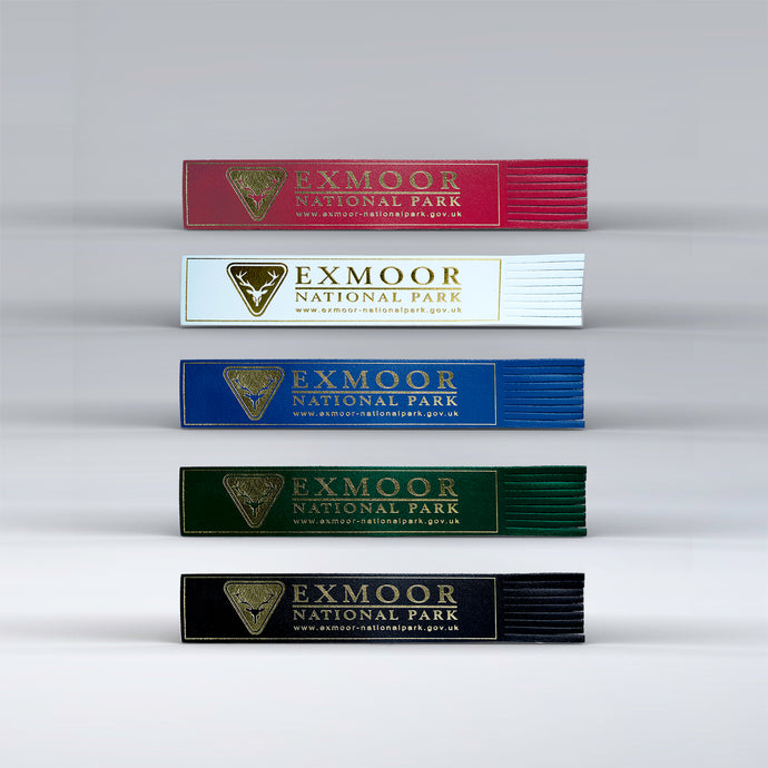5 Leather Bookmarks with Gold embossed Exmoor logo