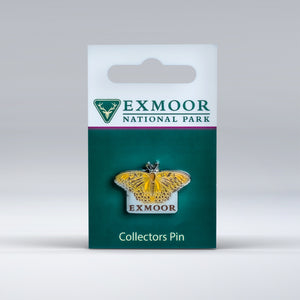 Exmoor Pin Badge featuring Fritillary Butterfly