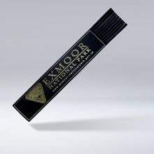 Load image into Gallery viewer, Black Leather Bookmark with Gold embossed Exmoor logo
