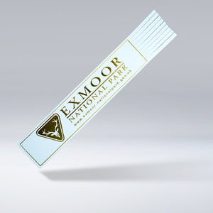 White Leather Bookmark with Gold embossed Exmoor logo